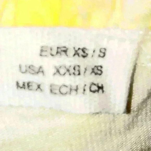 Women's White and Yellow Strapless Super Wide Shoulder Ruffle Top by Man… - Picture 8 of 11